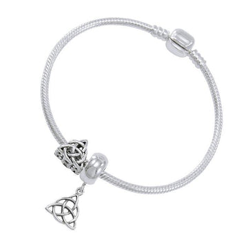 Triquetra Sterling Silver Bead Bracelet TBL349 - Jewelry